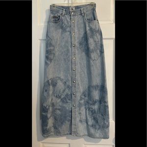 Vintage Calvin Klein jeans long denim skirt snaps